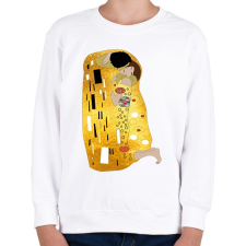 PRINTFASHION Gustav Klimt - A csók - Gyerek pulóver - Fehér gyerek pulóver, kardigán
