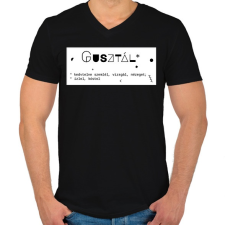 PRINTFASHION Gusztál - Férfi V-nyakú póló - Fekete férfi póló