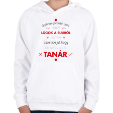 PRINTFASHION Gyakran gondolok arra, hogy lógok - Gyerek kapucnis pulóver - Fehér gyerek pulóver, kardigán