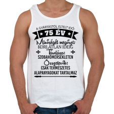 PRINTFASHION Gyártástól eltelt idő szülinapi (egyedi számmal)  - Férfi atléta - Fehér atléta, trikó