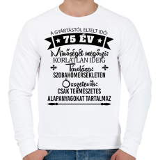 PRINTFASHION Gyártástól eltelt idő szülinapi (egyedi számmal)  - Férfi pulóver - Fehér