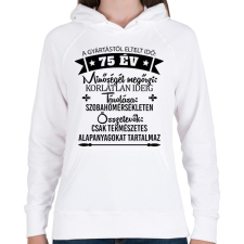 PRINTFASHION Gyártástól eltelt idő szülinapi (egyedi számmal)  - Női kapucnis pulóver - Fehér női pulóver, kardigán