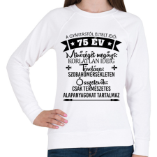 PRINTFASHION Gyártástól eltelt idő szülinapi (egyedi számmal)  - Női pulóver - Fehér női pulóver, kardigán