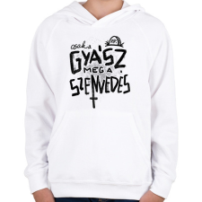 PRINTFASHION Gyász meg a szenvedés fekete - Gyerek kapucnis pulóver - Fehér gyerek pulóver, kardigán