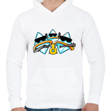 PRINTFASHION Gyémánt crew - Férfi kapucnis pulóver - Fehér