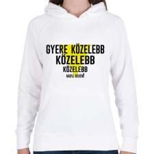 PRINTFASHION Gyere közelebb - fekete - Női kapucnis pulóver - Fehér női pulóver, kardigán