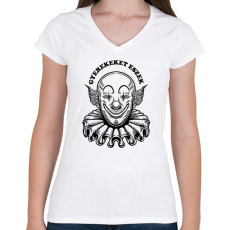 PRINTFASHION Gyerekeket eszek - Női V-nyakú póló - Fehér