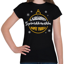 PRINTFASHION Gyermekkorunkba röpít vissza - Női póló - Fekete női póló