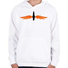 PRINTFASHION gyertya-szarny-orange-black - Gyerek kapucnis pulóver - Fehér gyerek pulóver, kardigán