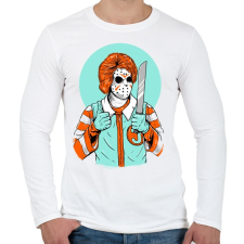 PRINTFASHION Gyilkos bohóc - Férfi hosszú ujjú póló - Fehér férfi póló