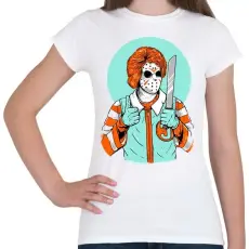 PRINTFASHION Gyilkos bohóc - Női póló - Fehér