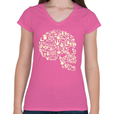 PRINTFASHION Gyilkos füst - Női V-nyakú póló - Rózsaszín