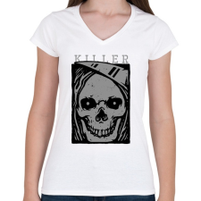 PRINTFASHION Gyilkos - Női V-nyakú póló - Fehér női póló