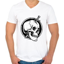 PRINTFASHION Gyilkosság - Férfi V-nyakú póló - Fehér férfi póló