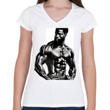 PRINTFASHION Gym 01 - Női V-nyakú póló - Fehér női póló