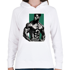 PRINTFASHION Gym 02 - Női kapucnis pulóver - Fehér női pulóver, kardigán