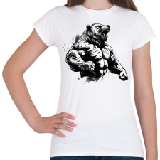 PRINTFASHION Gym bear - Női póló - Fehér női póló