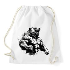 PRINTFASHION Gym bear - Sportzsák, Tornazsák - Fehér tornazsák