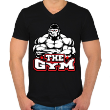 PRINTFASHION gym - Férfi V-nyakú póló - Fekete férfi póló