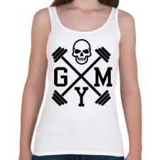 PRINTFASHION Gym - koponyával - Női atléta - Fehér női trikó