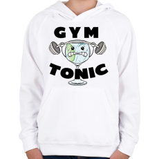 PRINTFASHION Gym tonic - Gyerek kapucnis pulóver - Fehér