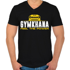 PRINTFASHION Gymkhana - Férfi V-nyakú póló - Fekete férfi póló
