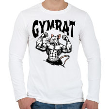 PRINTFASHION Gymrat - Férfi hosszú ujjú póló - Fehér férfi póló