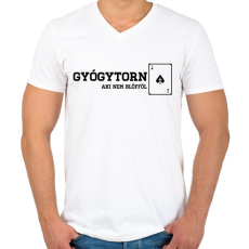 PRINTFASHION GyógytornÁSZ - Férfi V-nyakú póló - Fehér