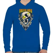 PRINTFASHION Gyors sofőr - Férfi kapucnis pulóver - Királykék férfi pulóver, kardigán