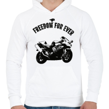 PRINTFASHION gyorsasági motor - Férfi kapucnis pulóver - Fehér férfi pulóver, kardigán