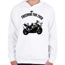 PRINTFASHION gyorsasági motor - Gyerek kapucnis pulóver - Fehér