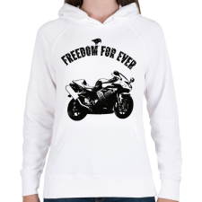 PRINTFASHION gyorsasági motor - Női kapucnis pulóver - Fehér női pulóver, kardigán