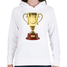 PRINTFASHION Győztes - Női kapucnis pulóver - Fehér