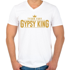 PRINTFASHION Gypsy king - Férfi V-nyakú póló - Fehér férfi póló