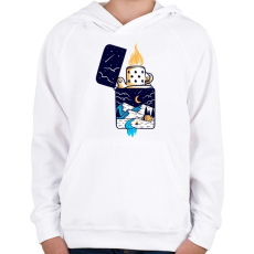 PRINTFASHION Gyújtó  - Gyerek kapucnis pulóver - Fehér