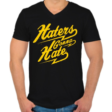 PRINTFASHION Gyűlölet - Férfi V-nyakú póló - Fekete férfi póló