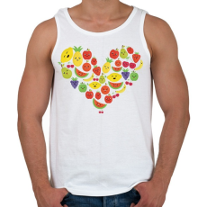PRINTFASHION Gyümölcsös szív - Férfi atléta - Fehér