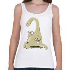 PRINTFASHION Gyúró dínó - Női atléta - Fehér női trikó