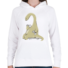 PRINTFASHION Gyúró dínó - Női kapucnis pulóver - Fehér
