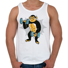 PRINTFASHION Gyúrós majom - Férfi atléta - Fehér atléta, trikó