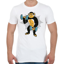 PRINTFASHION Gyúrós majom - Férfi póló - Fehér férfi póló