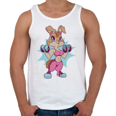 PRINTFASHION Gyúrós nyúl - Férfi atléta - Fehér