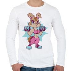 PRINTFASHION Gyúrós nyúl - Férfi hosszú ujjú póló - Fehér