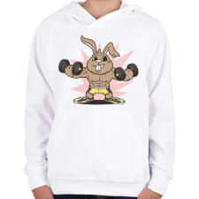 PRINTFASHION Gyúrós nyuszi - Gyerek kapucnis pulóver - Fehér gyerek pulóver, kardigán