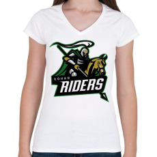 PRINTFASHION Gyűrűk Ura - Rohan lovasai - Női V-nyakú póló - Fehér