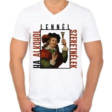 PRINTFASHION Ha alkohol lennél, szeretnélek - Férfi V-nyakú póló - Fehér férfi póló