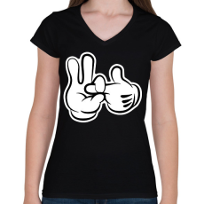 PRINTFASHION Ha érted..  - Női V-nyakú póló - Fekete