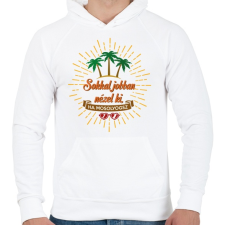 PRINTFASHION Ha mosolyogsz  - Férfi kapucnis pulóver - Fehér férfi pulóver, kardigán