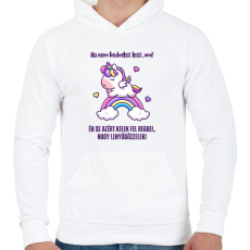 PRINTFASHION Ha nem kedvelsz lesza..m - Férfi kapucnis pulóver - Fehér