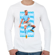 PRINTFASHION Haaland - Férfi hosszú ujjú póló - Fehér